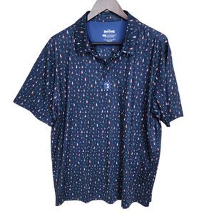 Bogey Bros Golf Co Polo Shirt Mens XL Navy Blue Nautical UPF 50 Sun Protection